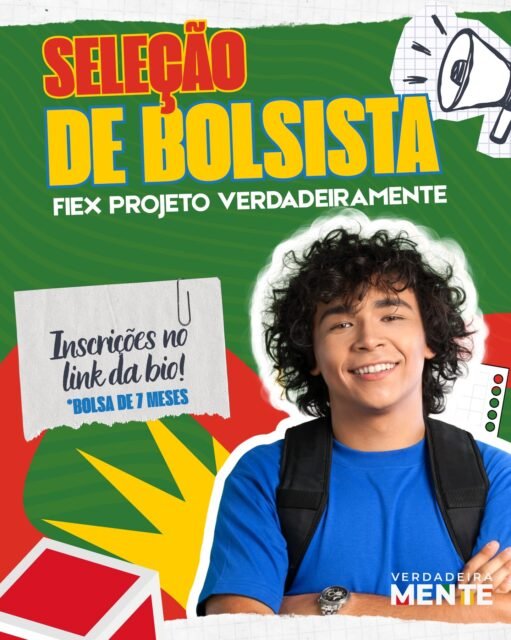 Quer ser nosso bolsista? 
Estamos recebendo inscrições para a seleção de 01 bolsista FIEX que irá atuar nas ações de extensão e na comunicação do projeto.

O(a) selecionado(a) irá receber uma bolsa mensal de R$700,00 durante sete meses. O bolsista irá atuar de 01 de maio a 30 de novembro de 2026. 

Te interessou? Então lê o edital que está no link da bio e envia a documentação (histórico e ficha de inscrição) para o e-mail da coordenadora do projeto. 

Serão considerados(as) inscritos(as) estudantes que enviarem a documentação até às 23h59 do dia 20 de abril.