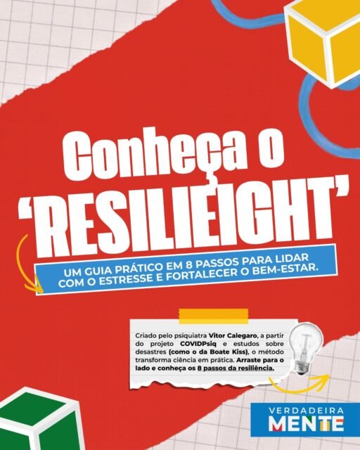Pesquisas ao redor do mundo têm mostrado aumento nos níveis de ansiedade, exaustão e dificuldade de lidar com a pressão acadêmica entre estudantes universitários. Você se identifica ou conhece alguém que sofre com esses sintomas?

Para ajudar a enfrentar essas dificuldades, mais do que resistência, precisamos de resiliência, como defende o psiquiatra, professor e pesquisador da UFSM, Vitor Calegaro.

Como produto de suas pesquisas, o docente propôs o método Resilieight, que consiste em oito passos que ajudam a fortalecer nossa resiliência. Conheça cada um no carrossel e leia a matéria do Renan Silveira que está em nosso site.

Arte: @joaovrmoraes 
Reportagem: @rengarolsil