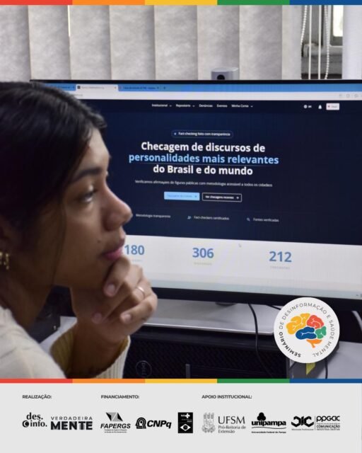 📚🎙️ Oficina de checagem de fatos, GTs de apresentação de trabalhos e mesas temáticas sobre saúde mental! 🧠
Confira alguns momentos do segundo dia do 2º Seminário de Desinformação e Saúde Mental — Desinfomente!📱
O evento é realizado pelo projeto de extensão Verdadeiramente e pelo grupo de pesquisa DesinfoMídia, promovendo reflexões e debates sobre desinformação, mídia e saúde mental.
📸: @kaiperluiza @giovannafelkl
#Verdadeiramente #SaúdeMental #UFSM #ExtensãoUniversitária